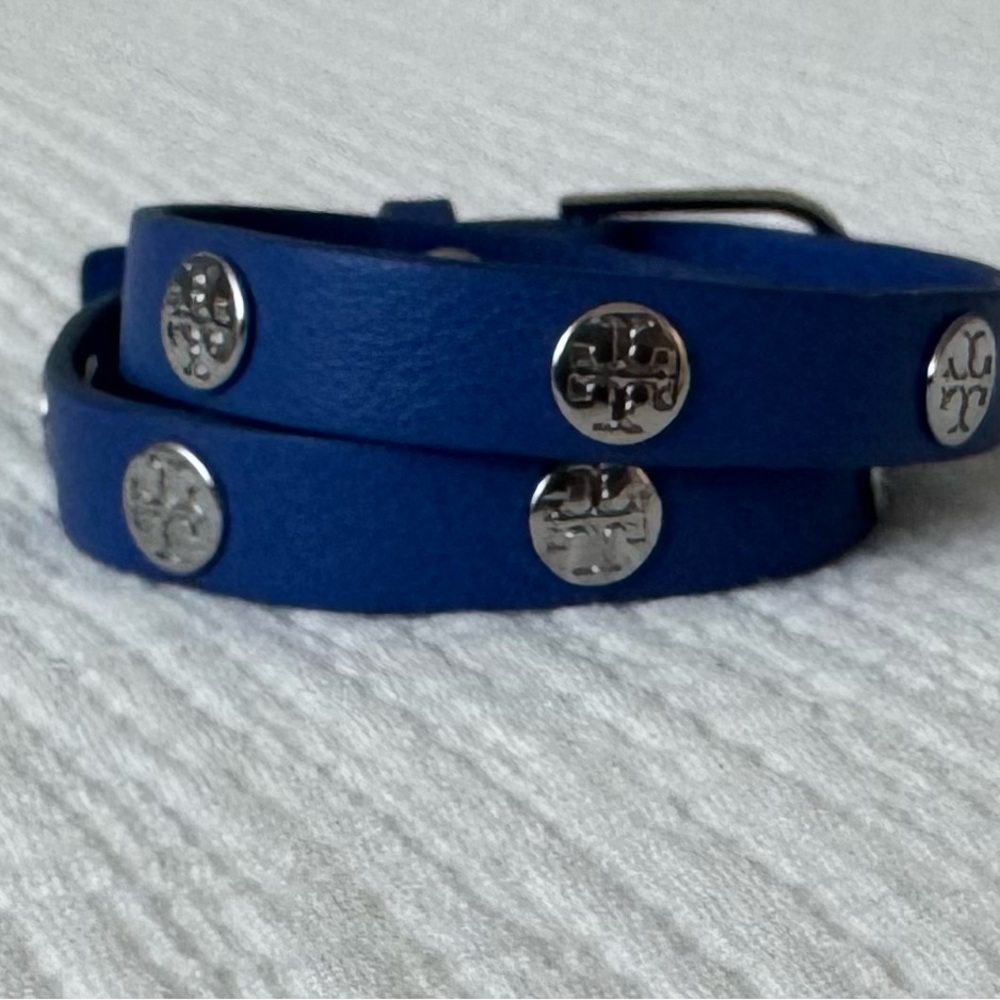 Tory Burch Blue Silver Designer Belt